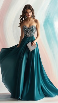 Free Elegant evening gown Image - Elegance, Gown, Teal | Download at ...