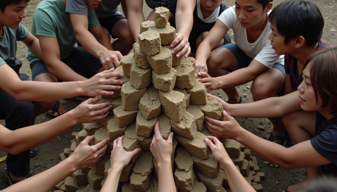 Free Building together pyramid Image - Teamwork, Collaboration, Hands ...