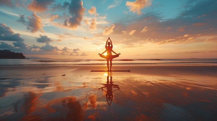 Free Sunset Yoga Silhouette Image - Sunset, Yoga, Beach | Download at ...