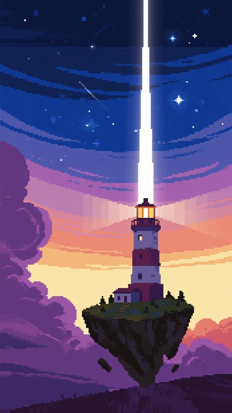 Free Cosmic Beacon Pixel Photo - Lighthouse, Pixel, Cosmic | Download ...