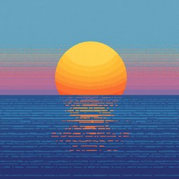 Free Pixelated Ocean Sunset Image - Pixel, Sunset, Ocean | Download at ...
