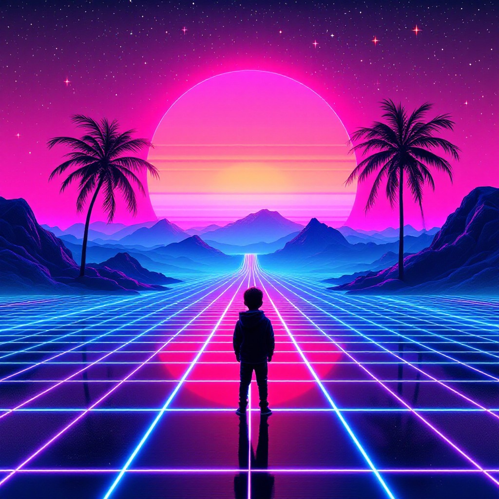 Sunset Image Neon Free Neon Sunset Dreams Image - Synthwave, Vaporwave, Neon | Download ...