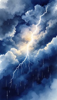 Free Lightning Pierces Storm Image - Lightning, Storm, Watercolor ...