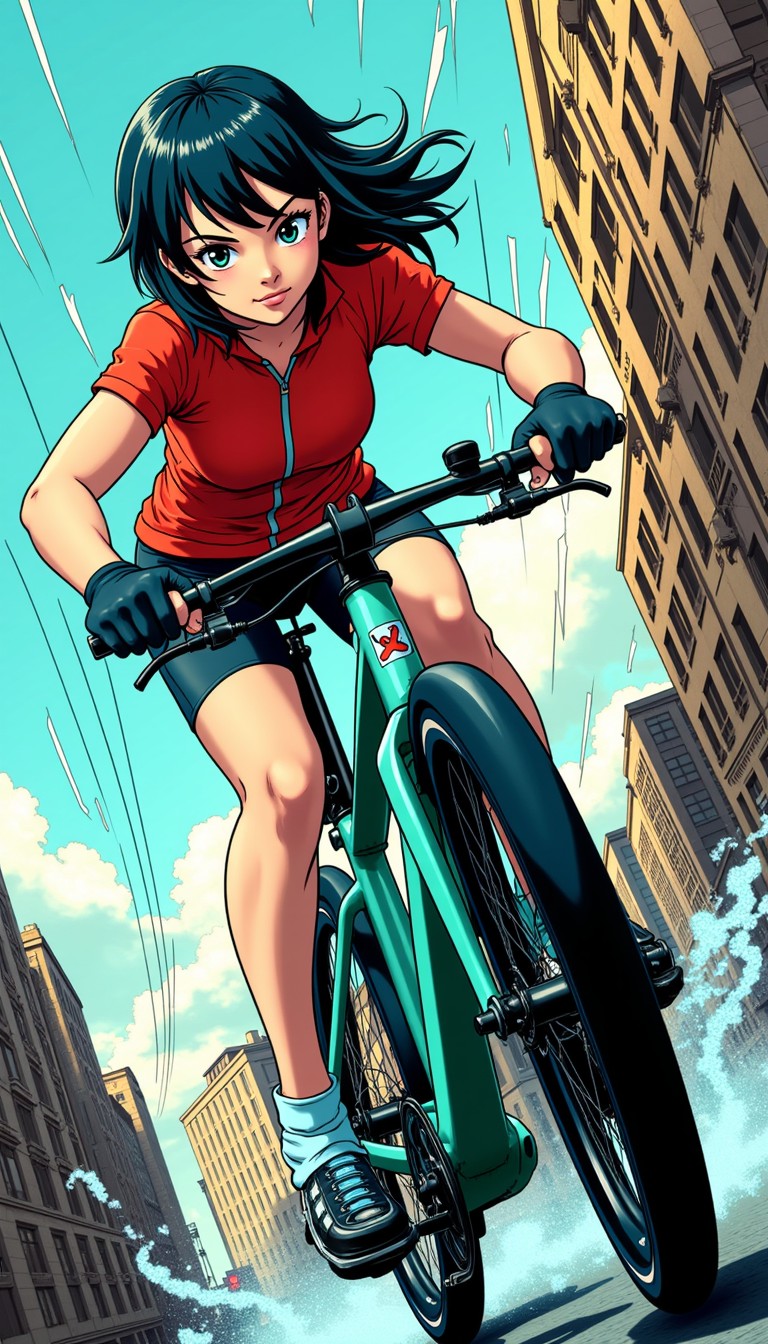 Cycle Rider Anime Free Urban Cycling Rush Image - Anime, Cyclist, Urban | Download at ...