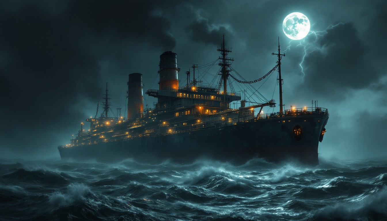 Free Moonlit Ghost Ship Photo - Ship, Vessel, Tanker | Download at ...
