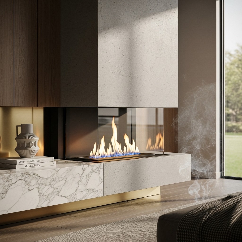 Free Elegant Floating Fireplace Image - Fireplace, Contemporary, Luxury ...