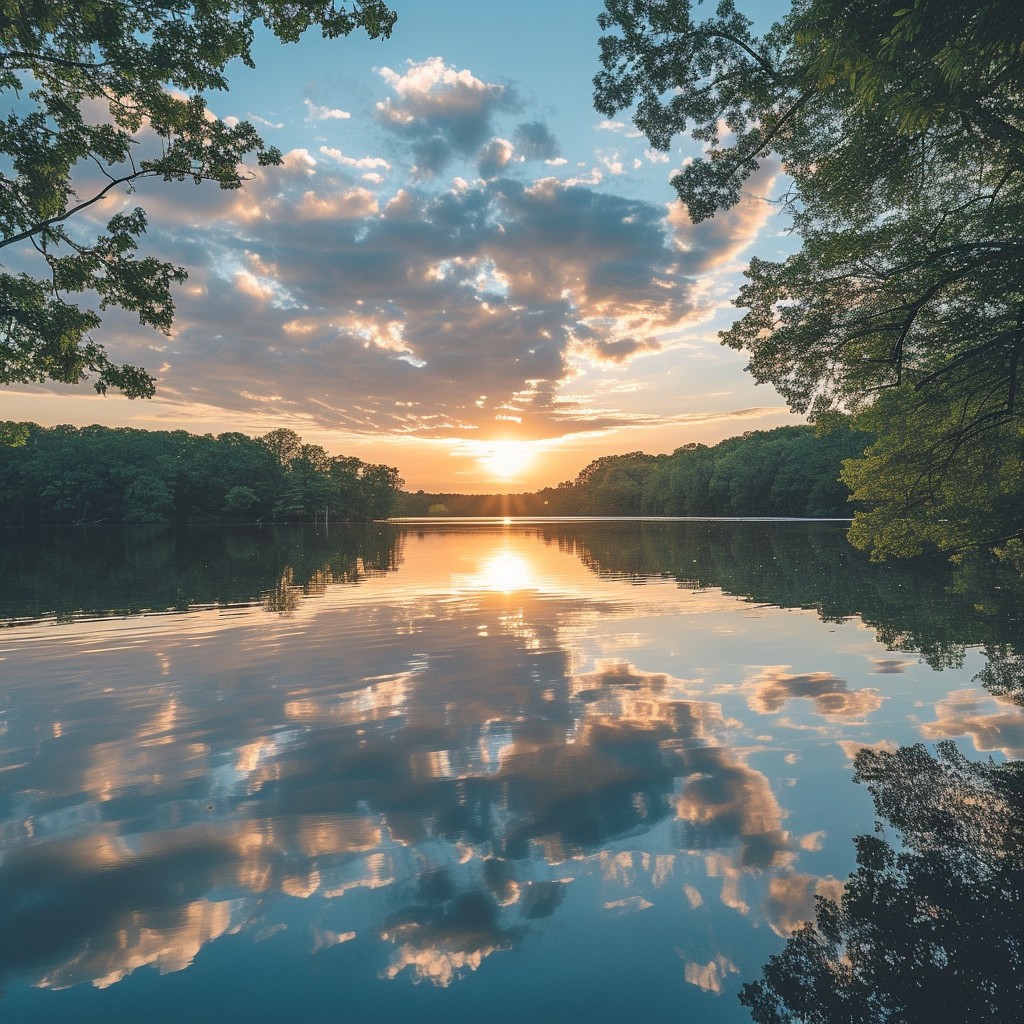 Free Tranquil Lake Sunset Image - Sunset, Lake, Reflection | Download ...