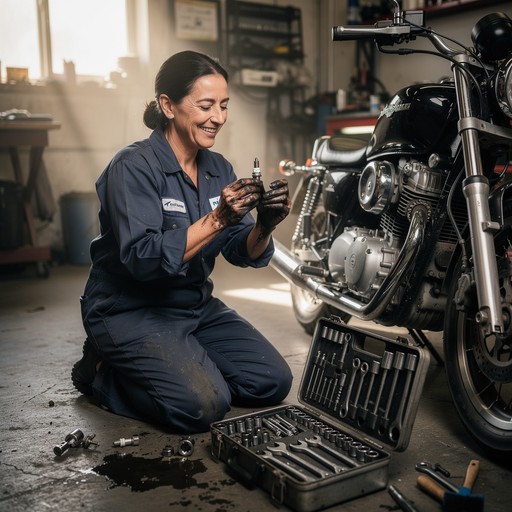 Free Woman Repairs Motorcycle Image - Woman, Mechanic, Motorcycle ...