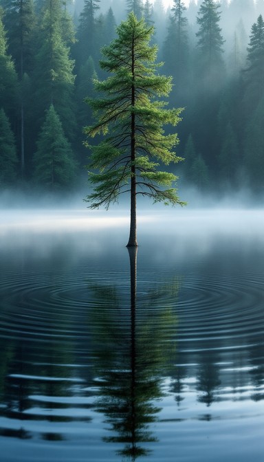 Free Solitary Tree Reflection Image - Reflection, Minimal, Forest ...