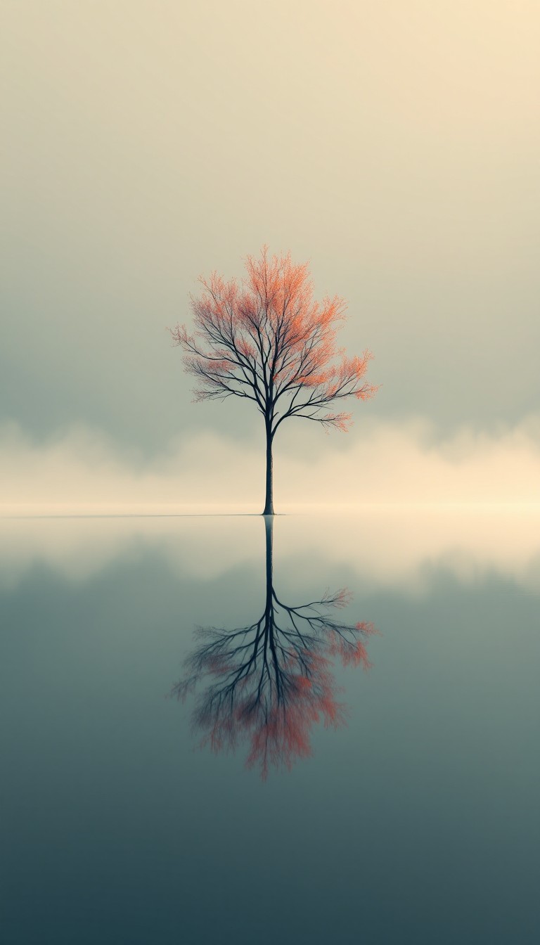 Free Reflected Autumn Tree Image - Tree, Reflection, Minimal | Download ...
