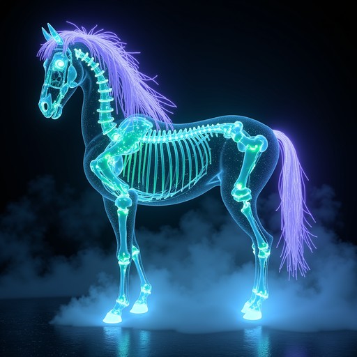 Free Neon Skeletal Steed Image - Horse, Skeleton, Equine | Download at ...