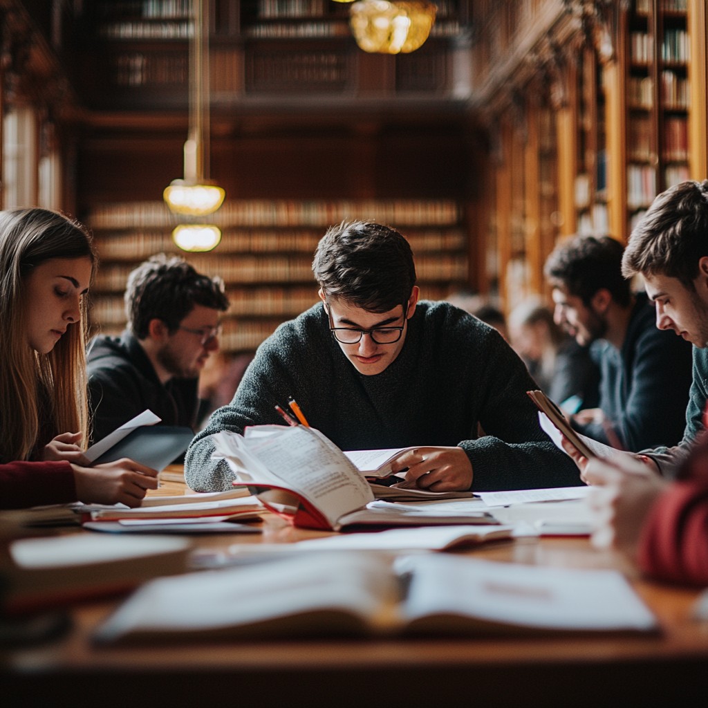 Free Students studying intently Image - Students, Studying, Library ...