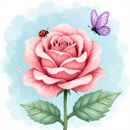 Free Glowing Rose Wonder Image - Rose, Butterfly, Ladybug | Download at ...