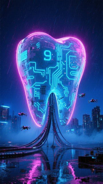 Free Neon Tooth Beacon Image - Tooth, Cyberpunk, Neon | Download at ...