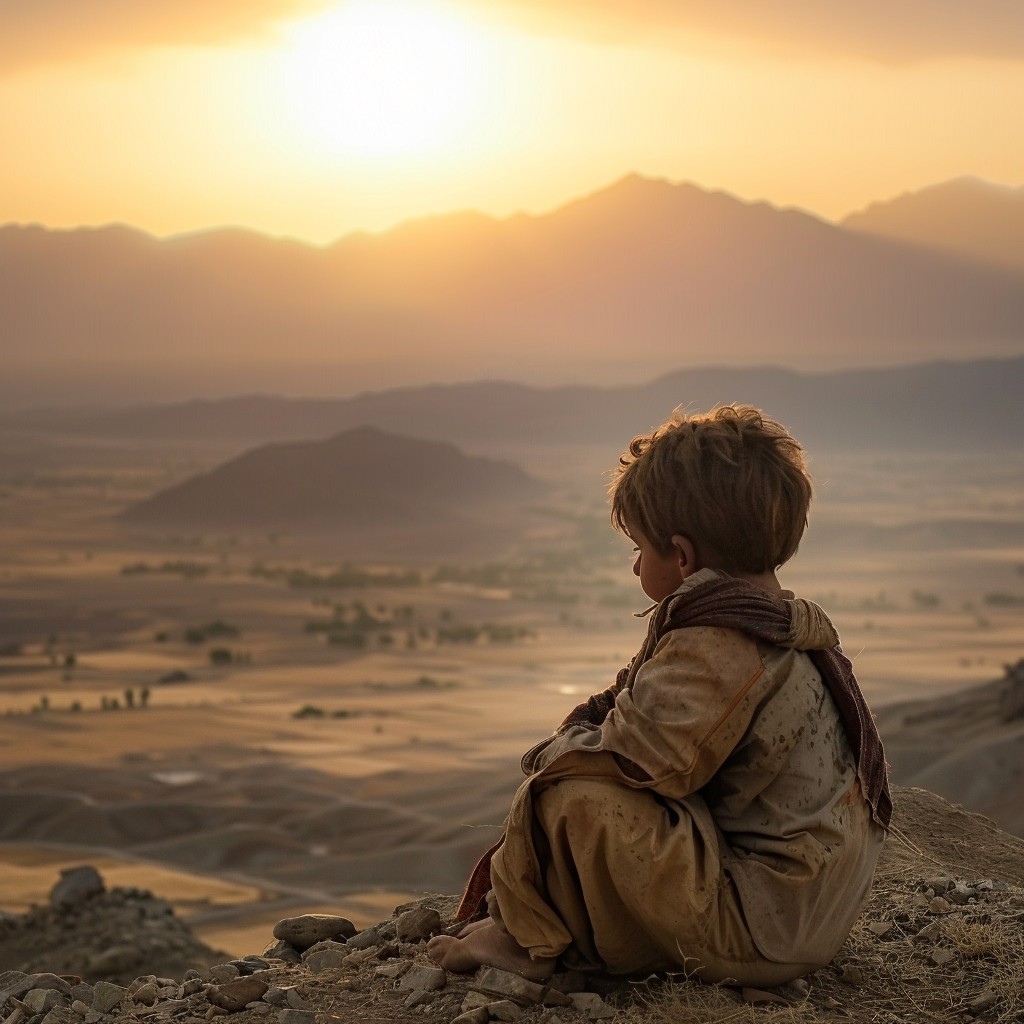 Free Sunset Mountain View Image - Sunset, Mountains, Boy | Download at ...