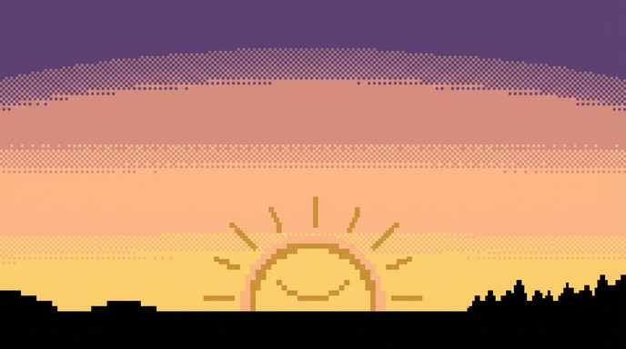 Free Smiling Golden Sunrise Image - Sunrise, Pixel, Minimalist ...