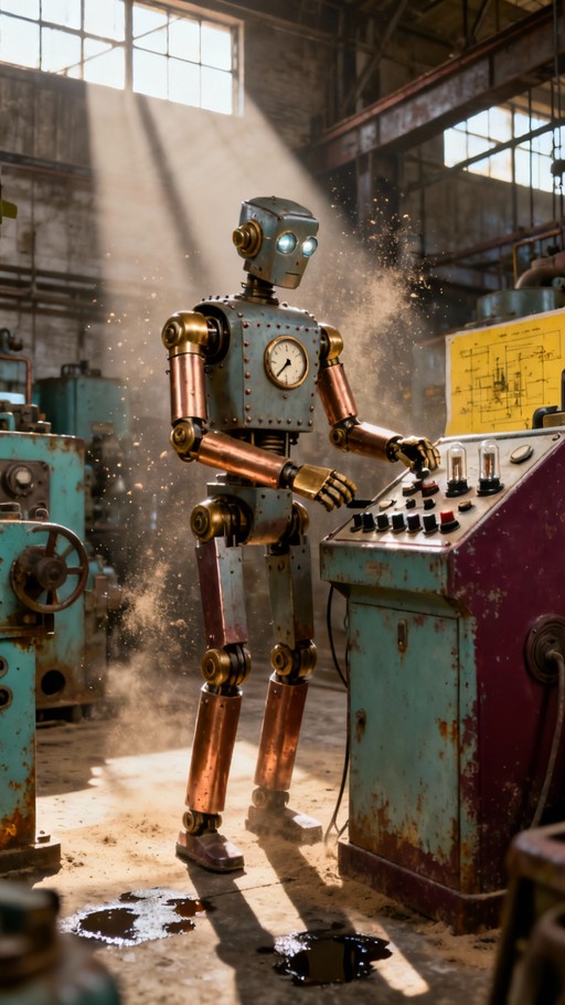 Free Retrofuturistic Brass Android Image - Robot, Steampunk, Android ...