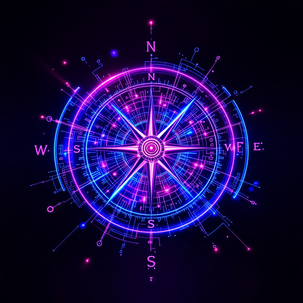 Free Holographic Neon Compass Photo - Holographic, Compass, Neon ...