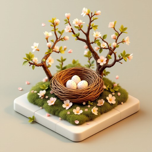 Free Springtime Nest Diorama Image - Nest, Spring, Isometric | Download ...