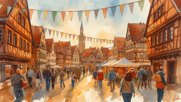 German Fun Poster Free German Festival Celebration Image - Watercolor, Illustration ...