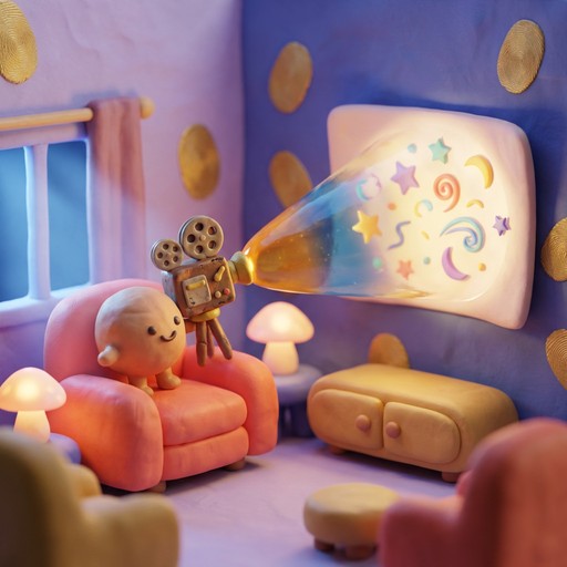 Clay Projector Example Free Miniature Movie Night Image - Claymation, 3d, Illustration ...
