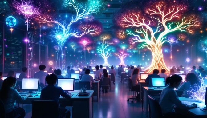 Forest Computer Tech Room Free Digital Forest Classroom Photo - Surreal, Digital, Technology ...
