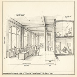 Free Community Center Design Image - Architecture, Sketch, Community ...
