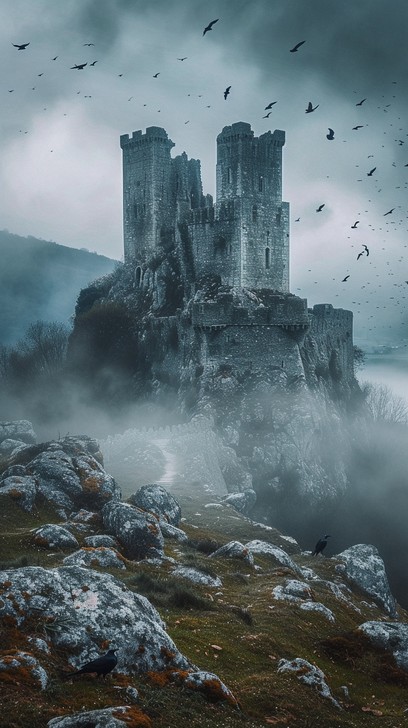 Free Misty Mountain Castle Image - Castle, Mist, Cliff | Download at ...