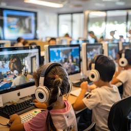 Free Kids Computer Class Image - Children, Computers, Education ...