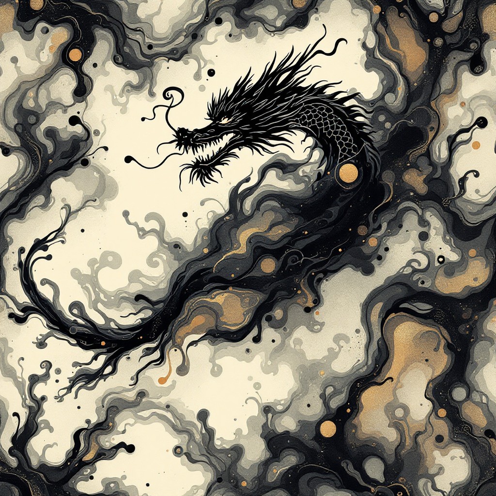 Free Dragon Ink Flow Image - Dragon, Ink, Fluid | Download at StockCake