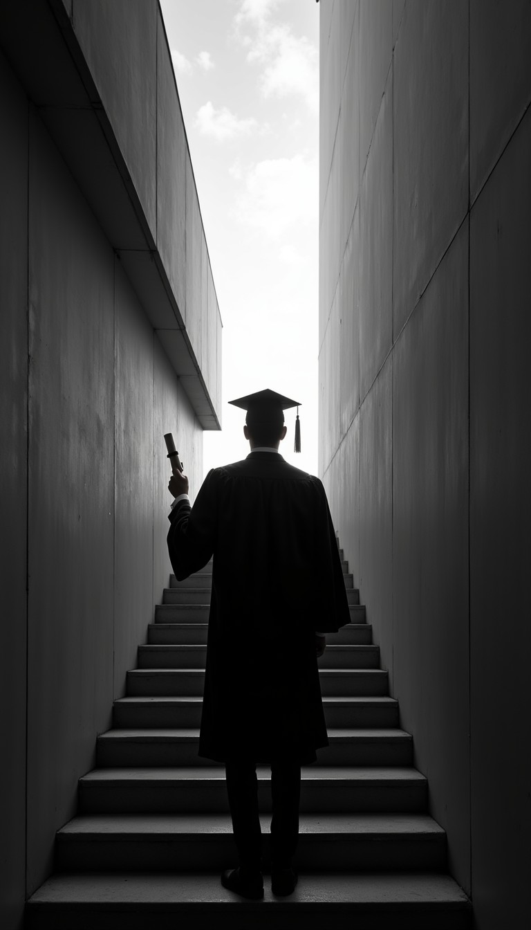 Free Graduate's Upward Path Image - Graduate, Stairs, Achievement ...