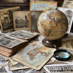 Free Vintage Exploration Desk Image - Vintage, Globe, Exploration ...