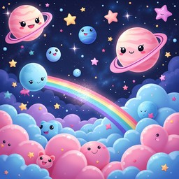 Free Kawaii Cosmic Friends Image - Kawaii, Space, Cute | Download at ...