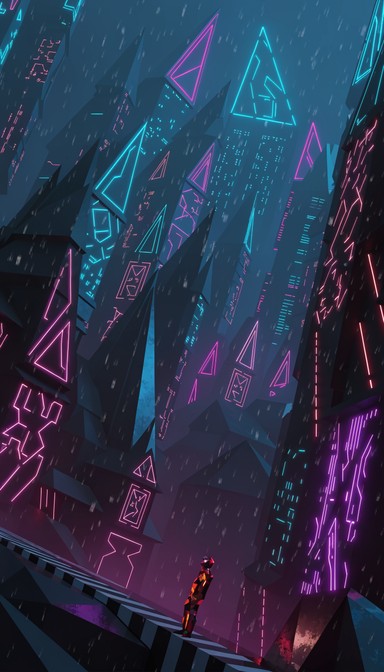 Free Vertical Neon Metropolis Image - Cyberpunk, Neon, Geometric ...
