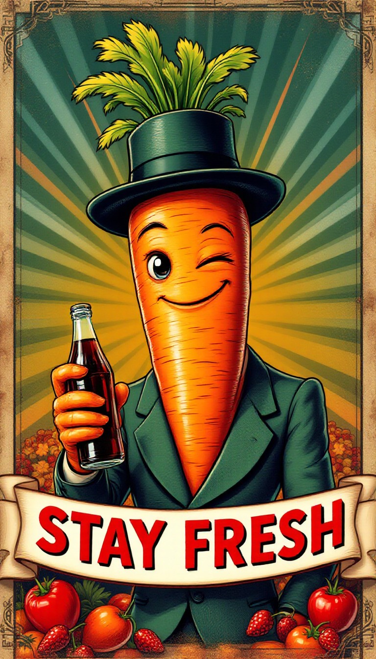 Free Retro Carrot Mascot Image - Carrot, Retro, Vintage | Download at ...