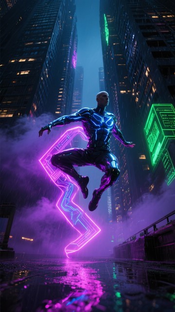 Free Neon Parkour Leap Photo - Parkour, Cyberpunk, Neon | Download at ...