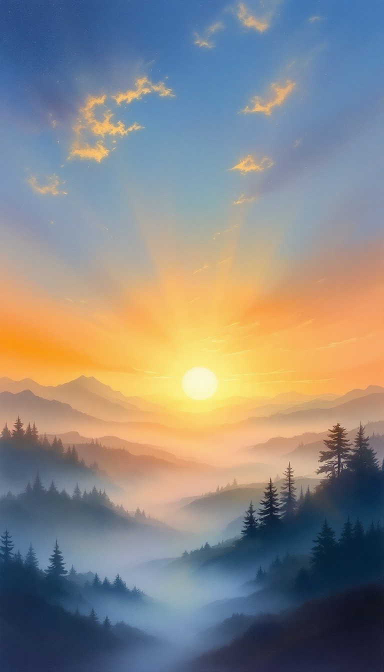 Free Misty Mountain Dawn Image - Sunrise, Mountains, Mist | Download at ...