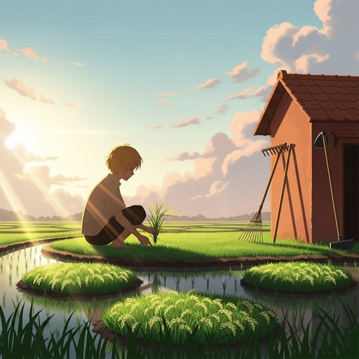 Free Rice Field Labor Image - Rice, Field, Sunset | Download at StockCake