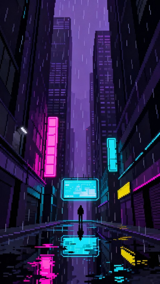 Free Neon Pixel Waterfall Image - Cyberpunk, Neon, Pixels | Download at ...