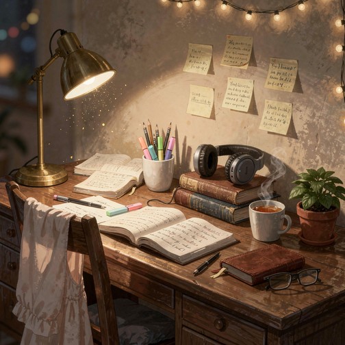 Free Cozy Study Vibes Image - Study, Desk, Lofi | Download at StockCake