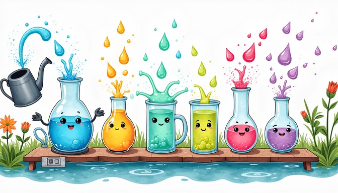 Free Colorful Chemistry Flask Image - Watercolor, Flask, Science ...