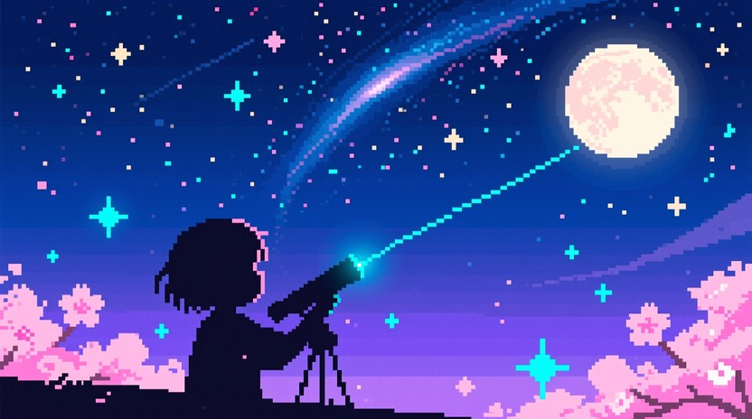 Download Stargazing Dreams Tonight Image - Pixel, Chibi, Illustration ...