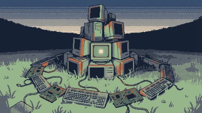 Computer Junk Art Free Forgotten Computer Graveyard Image - Pixel, Art, Computers ...