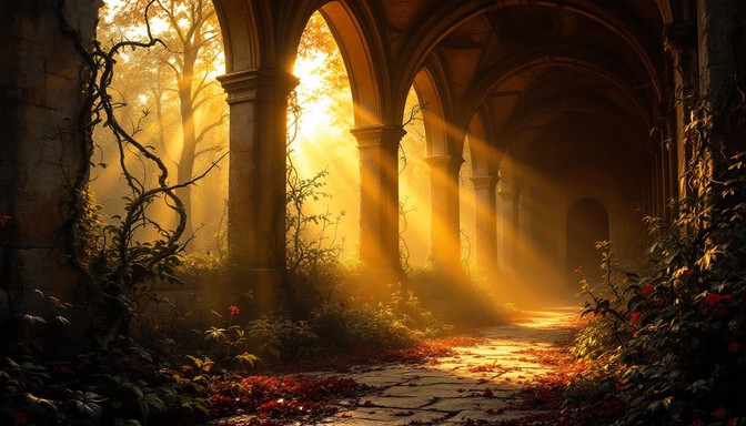 Solid Gold Path Free Sacred Golden Path Image - Gothic, Sunbeams, Arches | Download at ...
