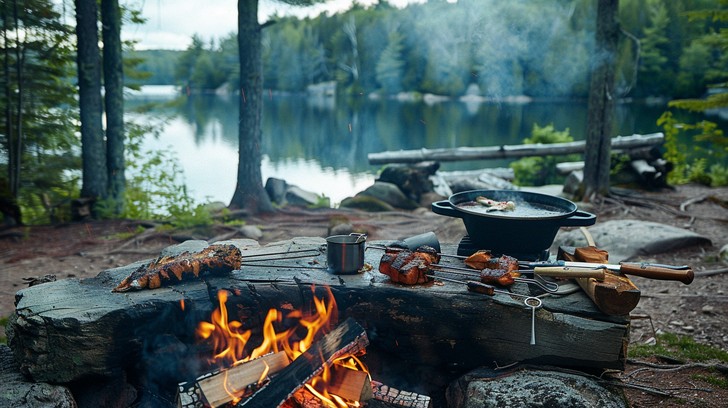Free Camping Lakeside Meal Image - Campfire, Camping, Lake | Download ...