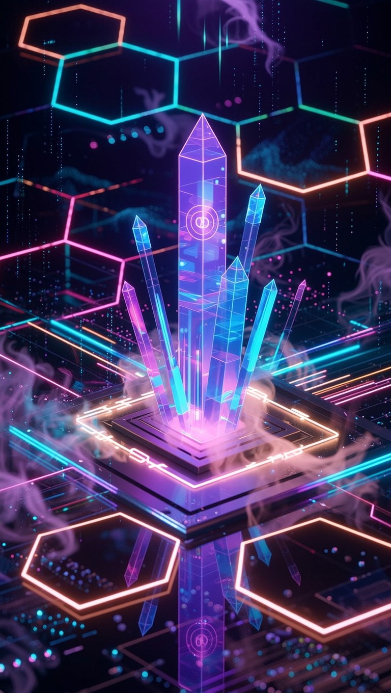 Free Neon Crystal Magic Image - Cyberpunk, Neon, Crystals | Download at ...