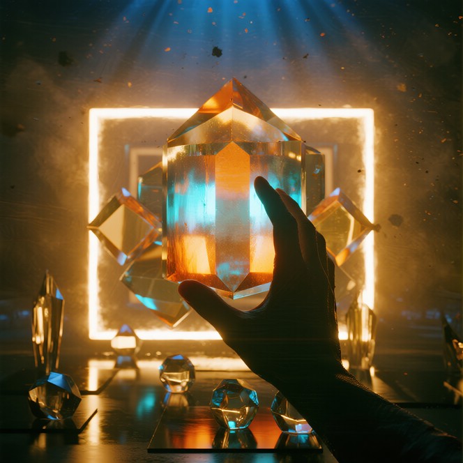 Geometric Capture Light Free Luminous Crystal Touch Photo - Crystal, Light, Silhouette ...