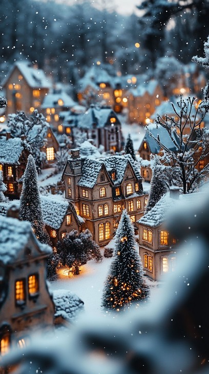 Free Snowy Village Scene Image - Winter, Village, Snow | Download at ...