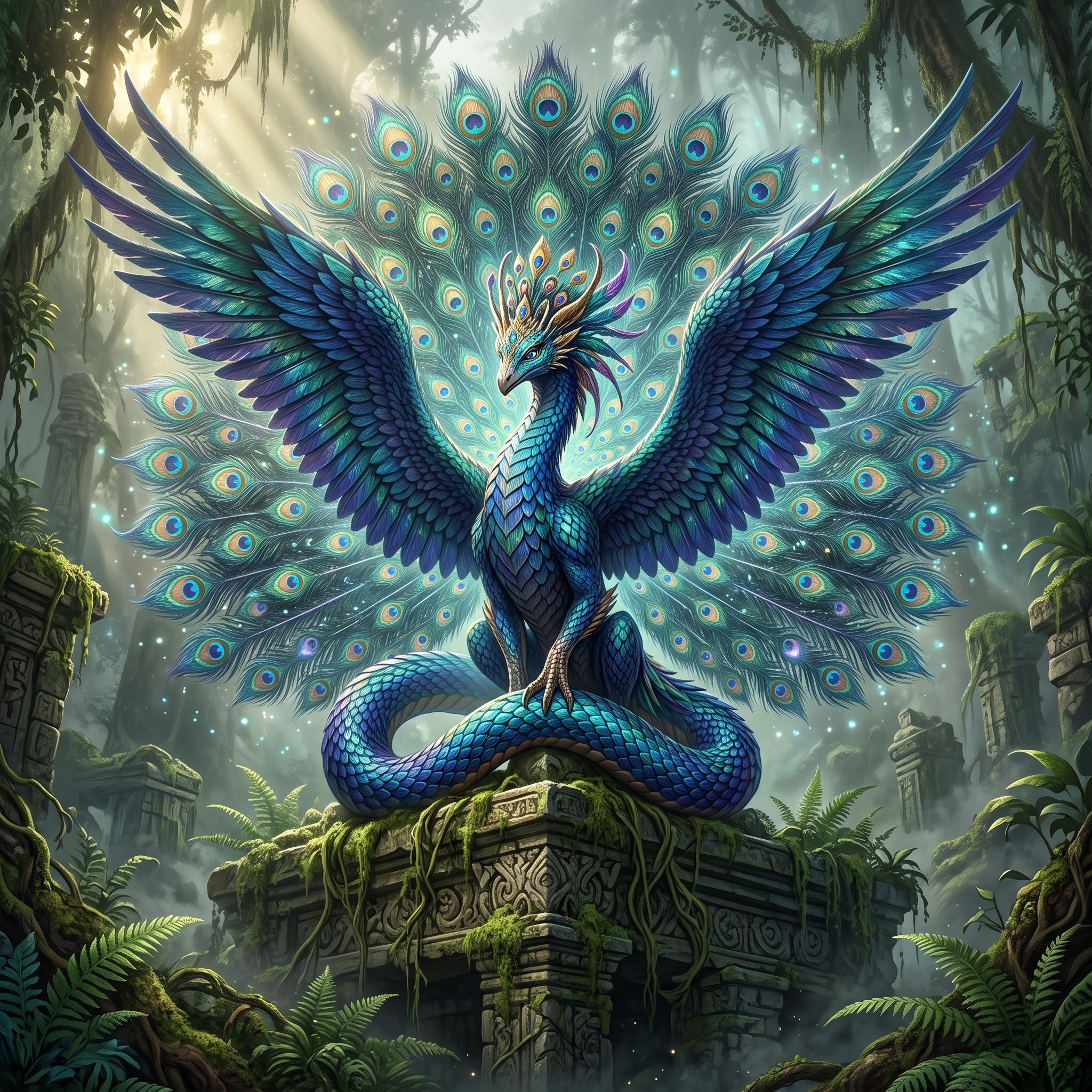 Download Peacock Dragon Majesty Image - Dragon, Fantasy, Illustration ...