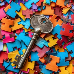 Free Key amid puzzles Image - Key, Puzzles, Colorful | Download at ...